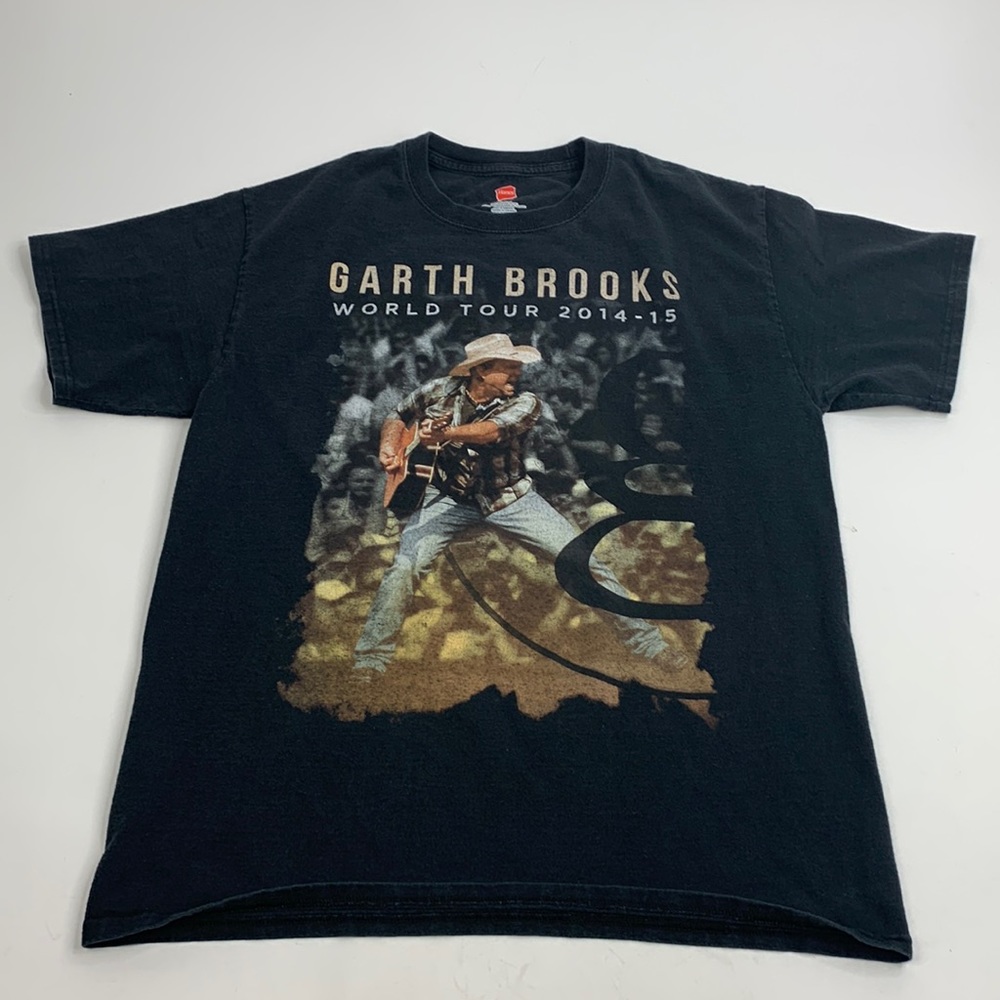 Garth Brooks World  Tour T-shirt 2014-2015 Medium Black Graphic Logo